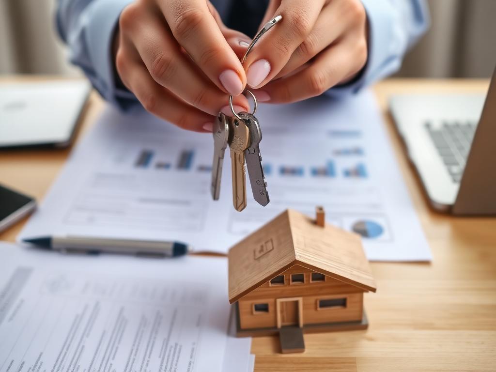 Chaves de imóvel sobre documentos, representando a regularização imobiliária